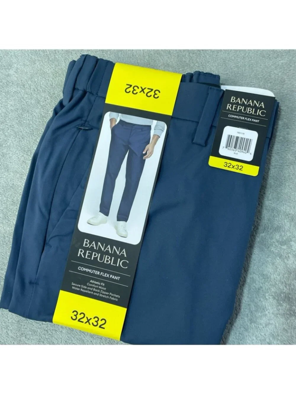 NWT Banana Republic Men's 32x32 Blue Commuter Flex Tech Pants